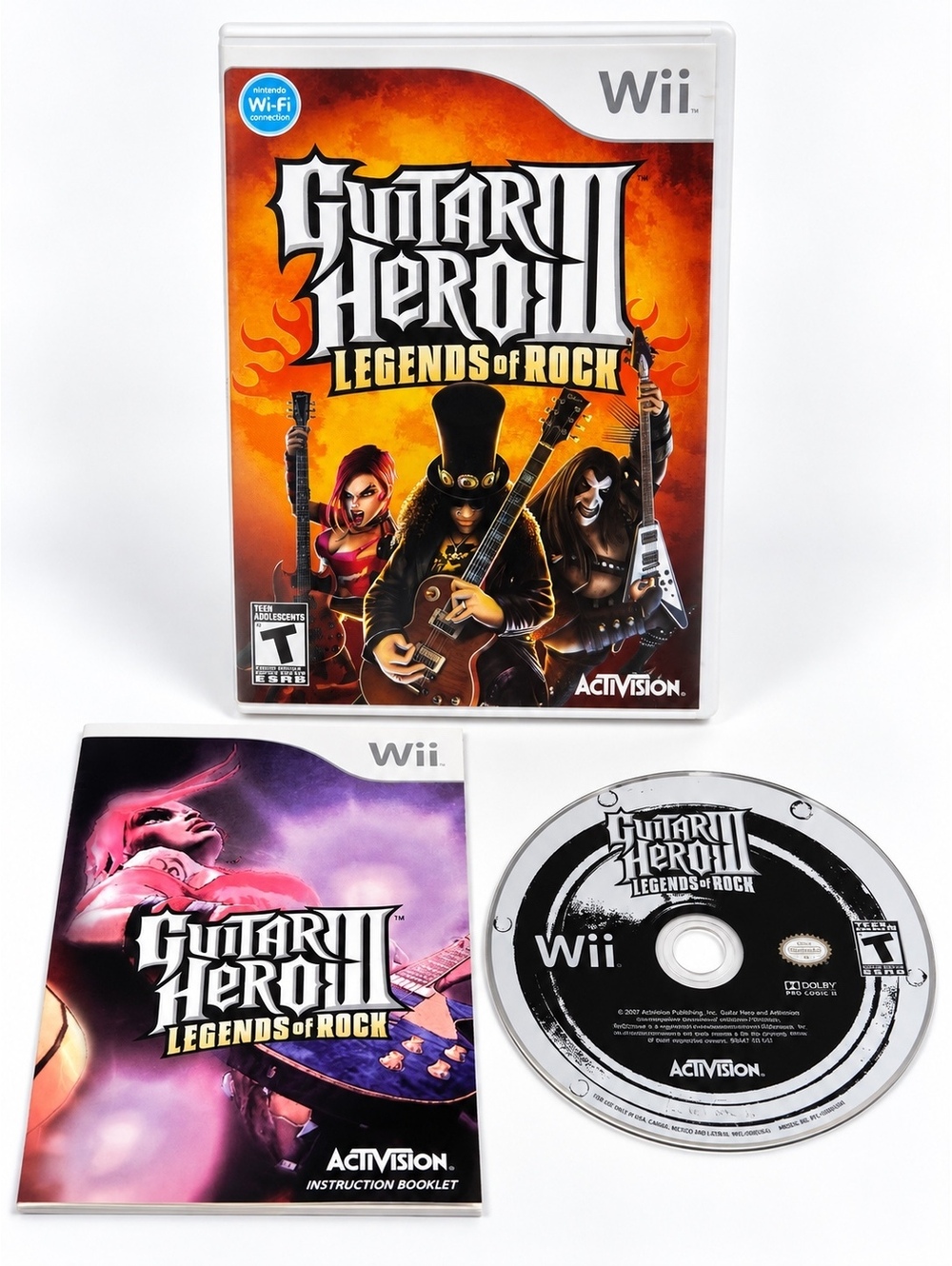 Guitar Hero III 3 Legends of Rock Nintendo Wii CIB Complete Manual